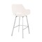 Armen Living Aura White Faux Leather and Brushed Stainless Steel Swivel 30" Bar Stool LCAUBABSWH30 - alternate 3